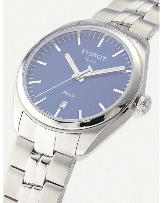 Tissot T101.410.11.041.00 Pr 100 Stainless Steel Watch in Blue - Lyst