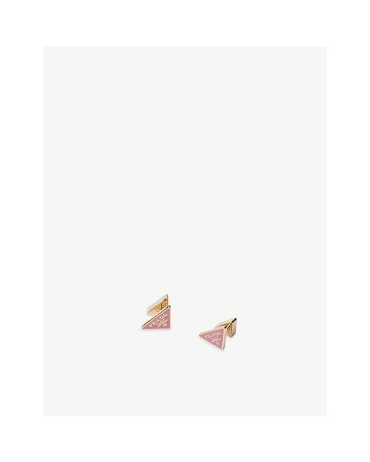 Prada White Enamelled Metal Earrings