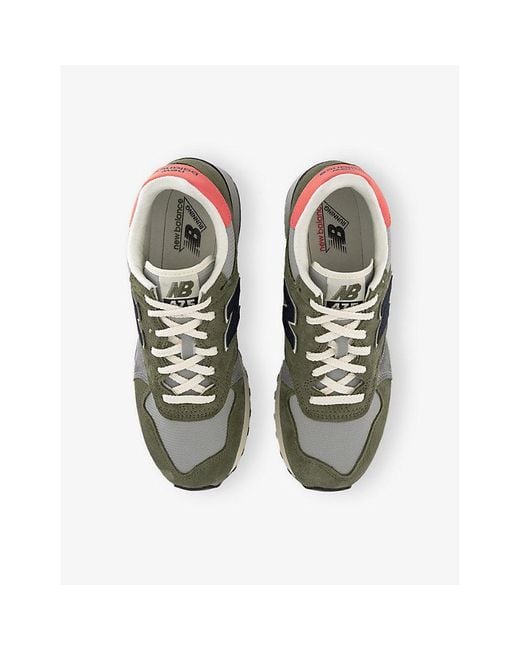 New Balance Green 475 Branded Suede And Mesh Low-Top Trainers for men