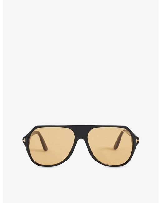Tom Ford Ft0934 Hayes Brandprint Aviator Acetate Sunglasses in
