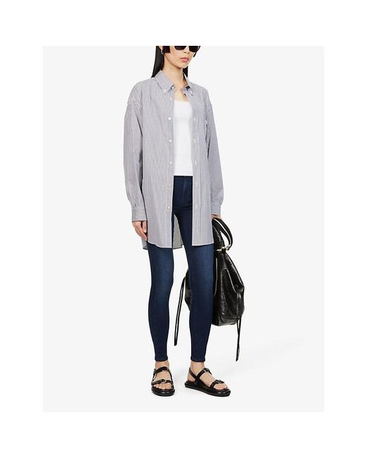 7 For All Mankind Blue Slim Illusion Super-Skinny High-Rise Jeans