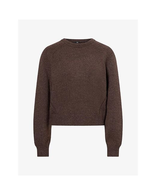 PAIGE Brown Zaire Ribbed-Trim Wool-Blend Jumper