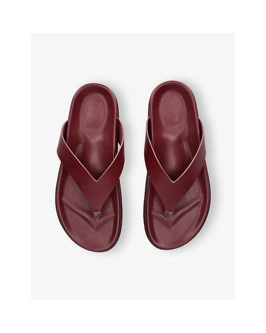 Ancient Greek Sandals Red Charys Flatform Leather Sandals