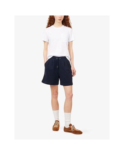 Emello White Brand-Embroidered Short-Sleeve Cotton T-Shirt