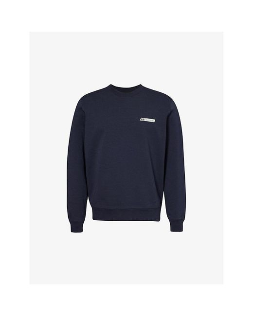 PS by Paul Smith Blue Brand-patch Relaxed-fit Cotton-blend Sweatshirt for men