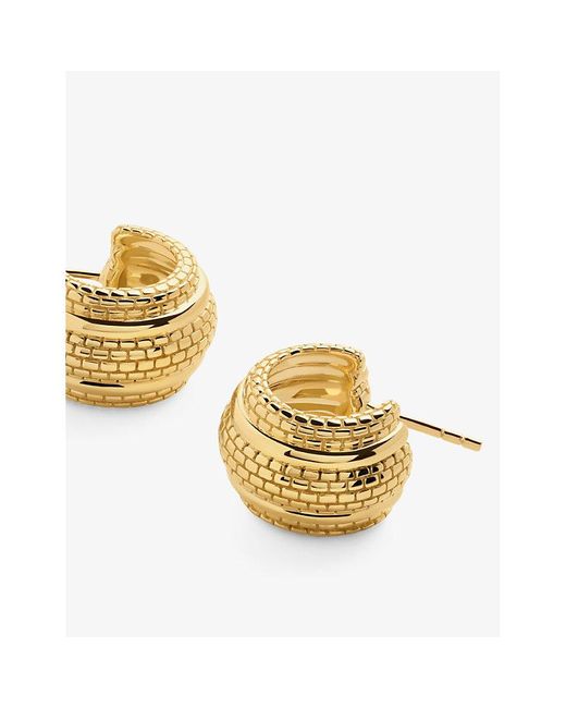 Monica Vinader Metallic Heirloom Small 18Ct-Plated Vermeil Sterling- Earrings
