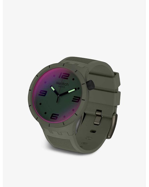 Swatch Essentials Futuristic Green Watch SO27M105 | T.H. Baker Family  Jewellers