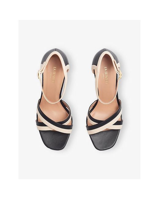 L.K.Bennett White Lennon Heeled Leather Sandals
