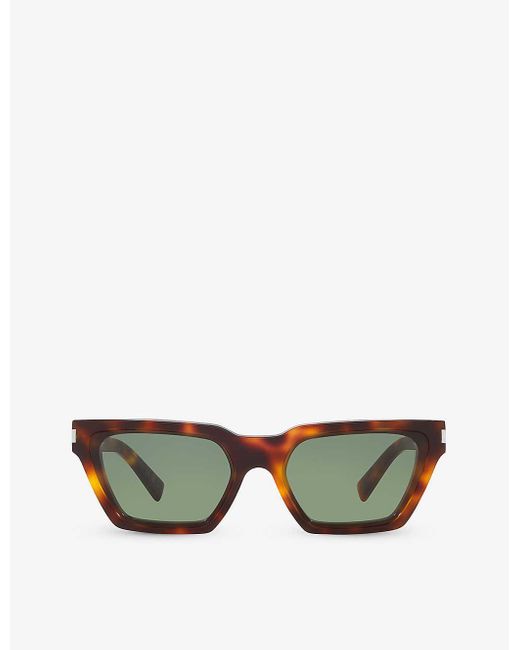 Saint Laurent Green Sl633 Calista Cat-eye Frame Acetate Sunglasses