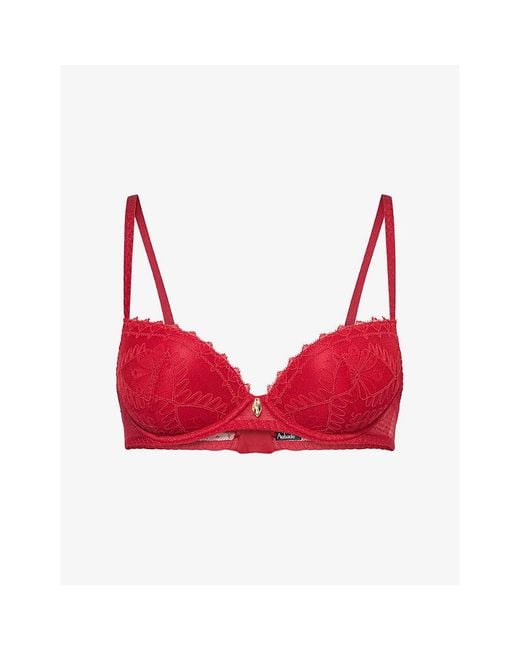 Aubade Red Mystery Of Love Plunge Lace Bra