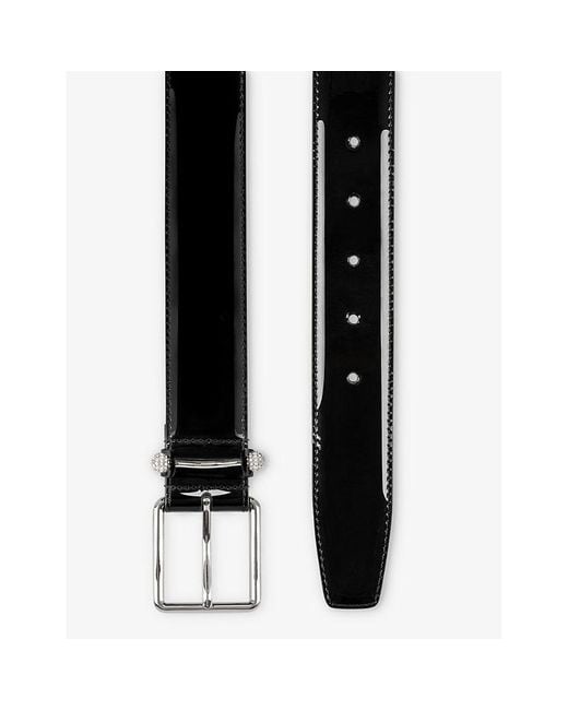 Christian Louboutin Black Chambeliss Patent Leather Belt for men
