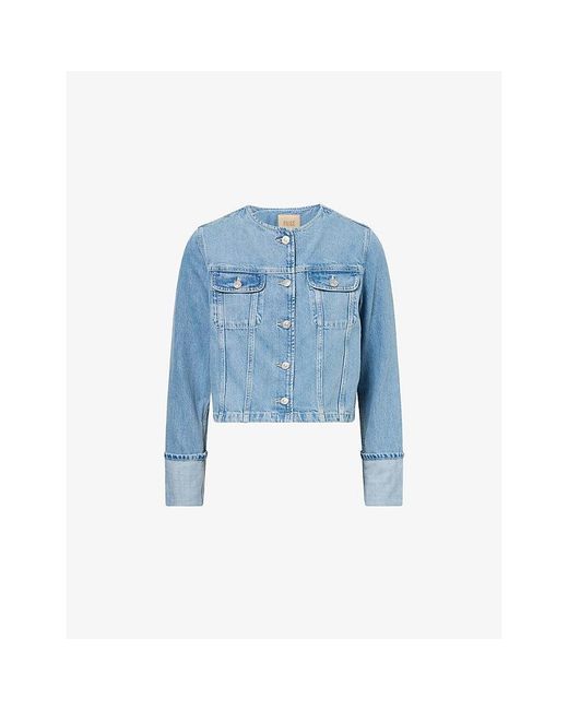 PAIGE Blue Dean Round-Neck Denim Jacket