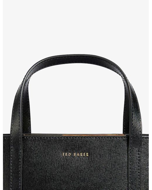 Ted Baker Saffiano Bar Detail Tote Bag in Black
