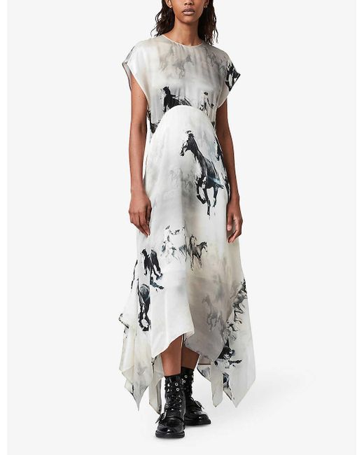 AllSaints Gianna Epoto Horse-print Silk 
