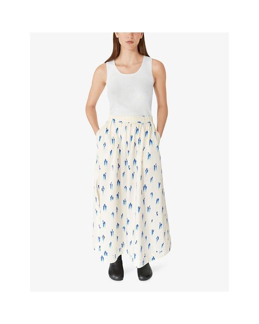 Lovechild White Vera Drop-print Cotton Maxi Skirt