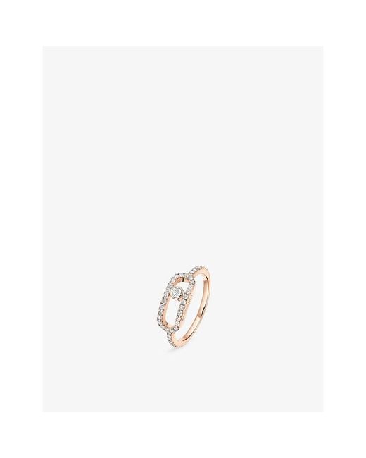 Messika White Move Uno Large Pavé 18Ct And 0.31Ct Diamond Ring
