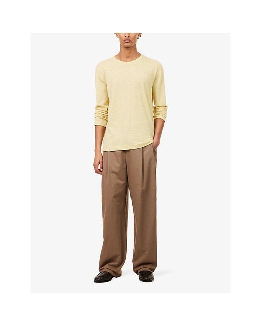 The Row Yellow Casas Crewneck Knitted Cashmere Jumper for men