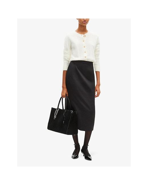 The Kooples White Round-Neck Button-Down Cashmere Cardigan