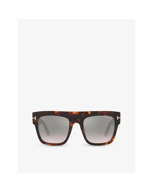 Tom Ford Black Tr001324 Ft0847 Square-frame Tortoiseshell Acetate Sunglasses