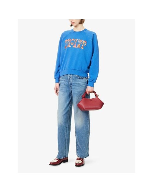 Mother Blue The Concert Logo-Print Cotton Sweatshirt