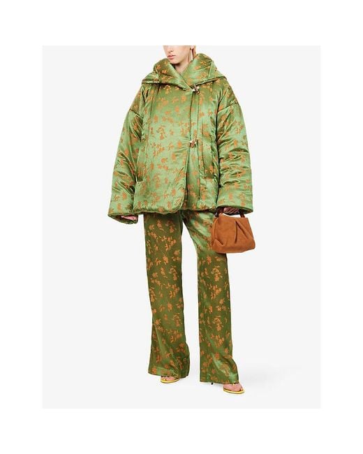 Dries Van Noten Green Puvis Straight-Leg Woven Trousers