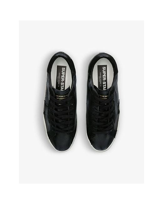 Golden Goose Deluxe Brand Black Super-star Logo-embossed Leather And Suede Trainers for men
