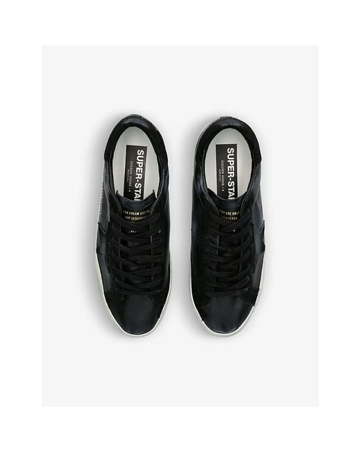 Golden Goose Deluxe Brand Black Super-Star Logo-Embossed Leather And Suede Trainers for men