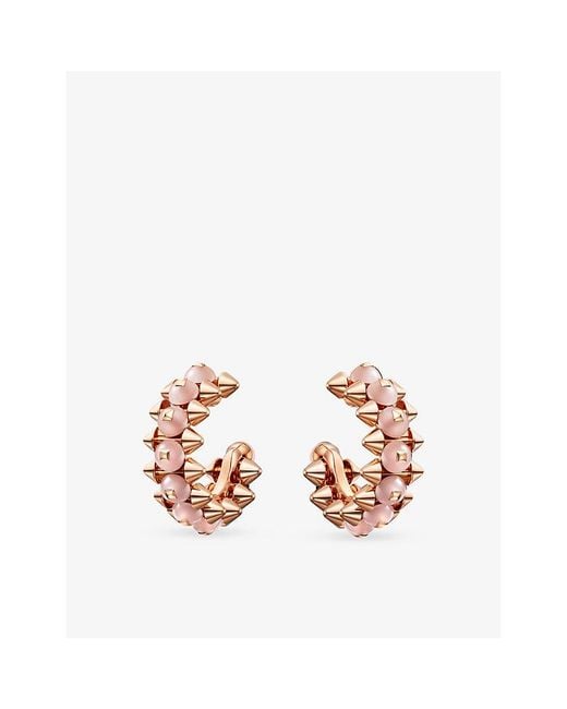 Cartier Pink Clash De Mini 18Ct Rose- And Chalcedony Hoop Earrings