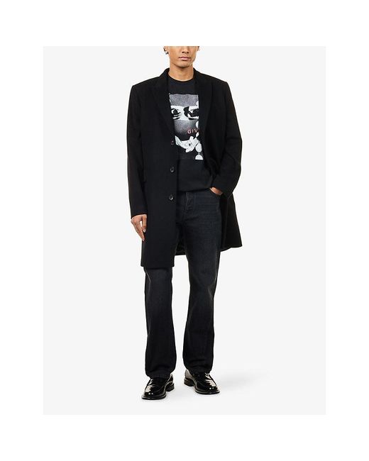 Givenchy Black Graphic-Print Crewneck Cotton-Jersey T-Shirt for men
