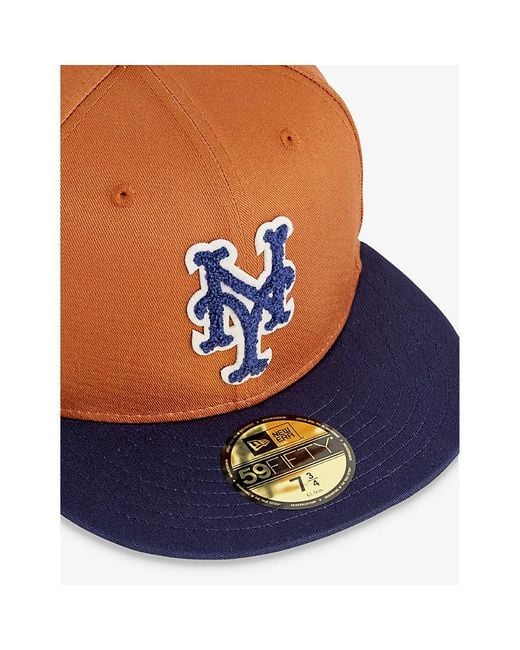 KTZ Brown 59fifty New York Mets Brand-embroidered Cotton-twill Cap for men