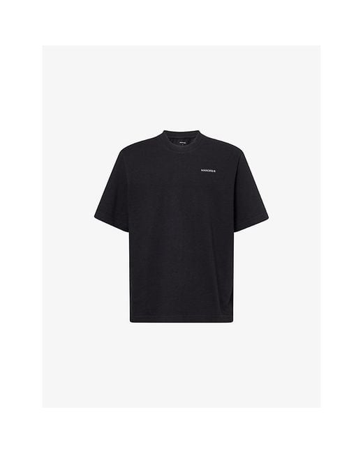 Manors Black Logo Short-Sleeved Cotton-Jersey T-Shirt for men