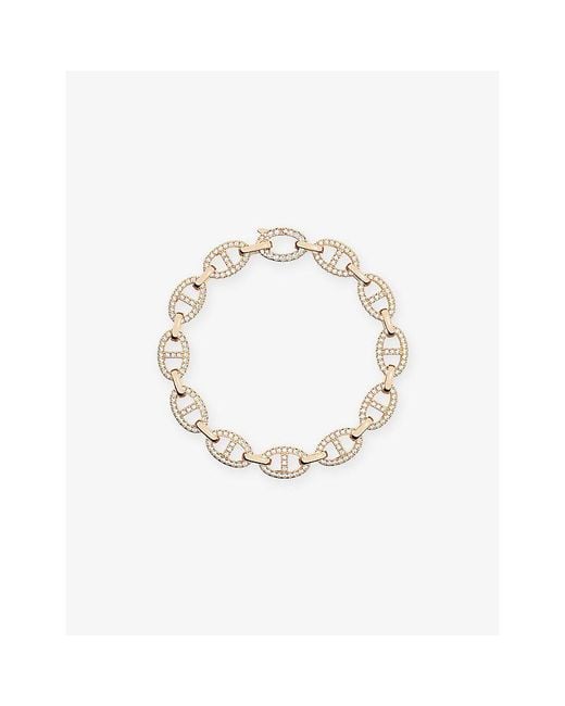 Apm Monaco Metallic Maille Marine Chain 18Ct Rose- Plated Alloy And Cubic Zirconia Bracelet