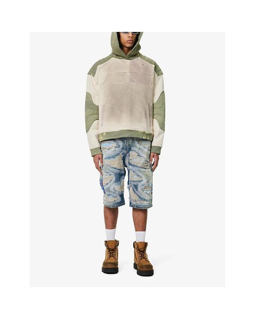 Who Decides War Natural Armour Distressed Cotton-jersey Hoody for men