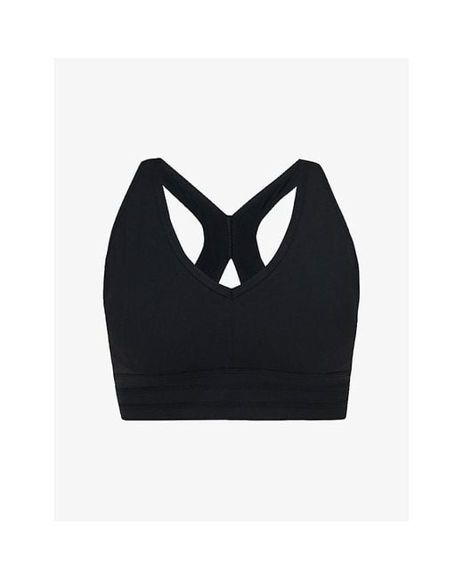 Sweaty Betty Black Gaia V-Neck Stretch-Woven Yoga Bra