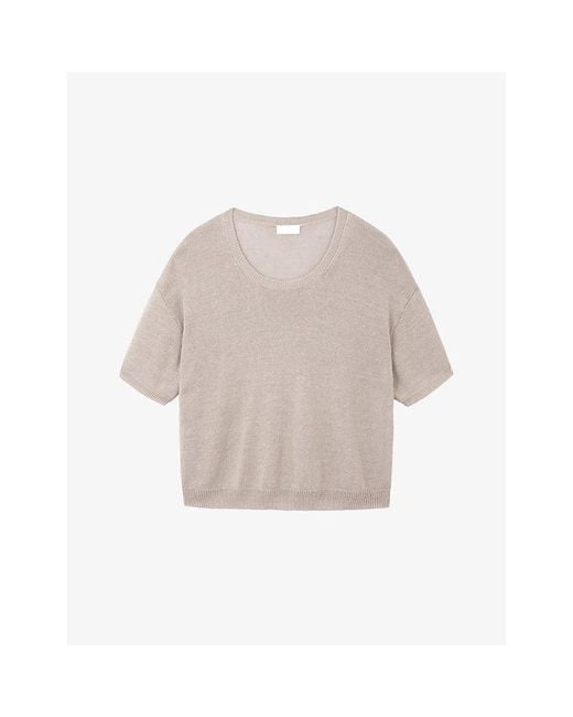 The White Company Natural Relaxed-Fit Round-Neck Linen T-Shirt