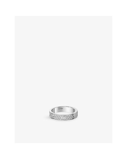 Cartier White Love Small Model 18Ct- And 0.31Ct Diamond Ring