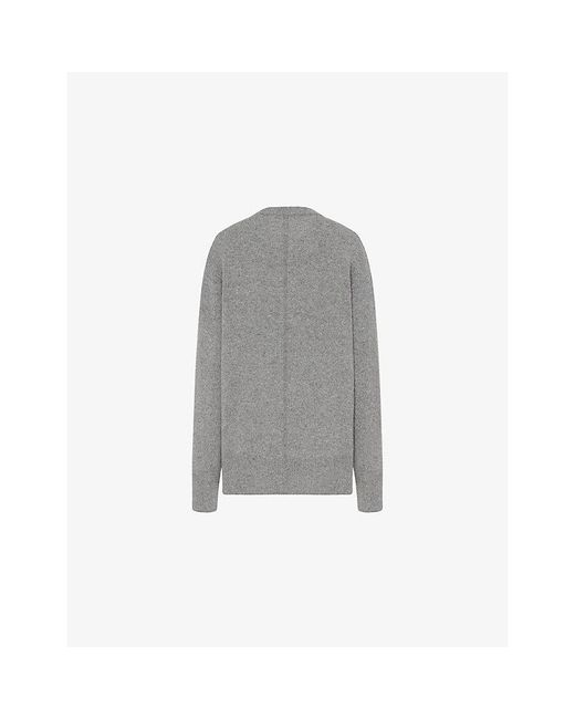 The Row Gray Sibem Relaxed Wool-Cashmere Knit Jumper