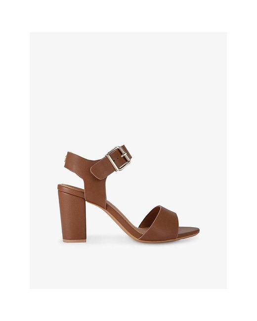 KG by Kurt Geiger Brown Sutton Faux-Leather Heeled Sandals