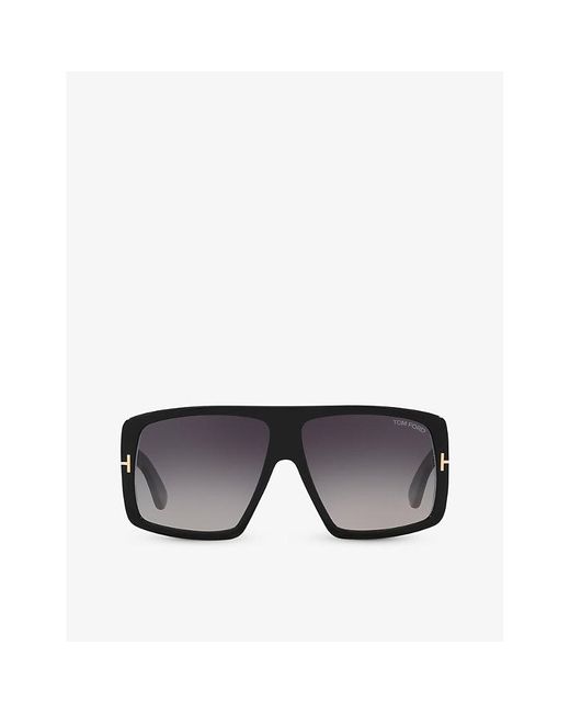 Tom Ford Black Tr001642 Raven Rectangle-frame Acetate Sunglasses