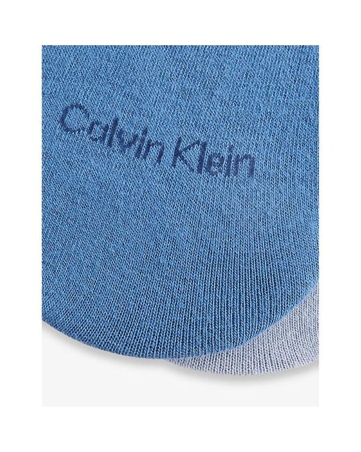 Calvin Klein Blue Footie High-Cut Pack Pack Of Two Stretch-Woven Sock Liners for men