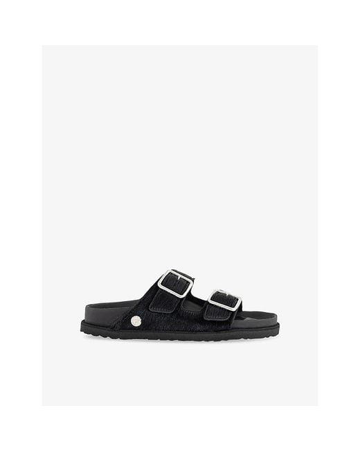 Birkenstock Black 1774 Arizona Calf-Hair Sandals