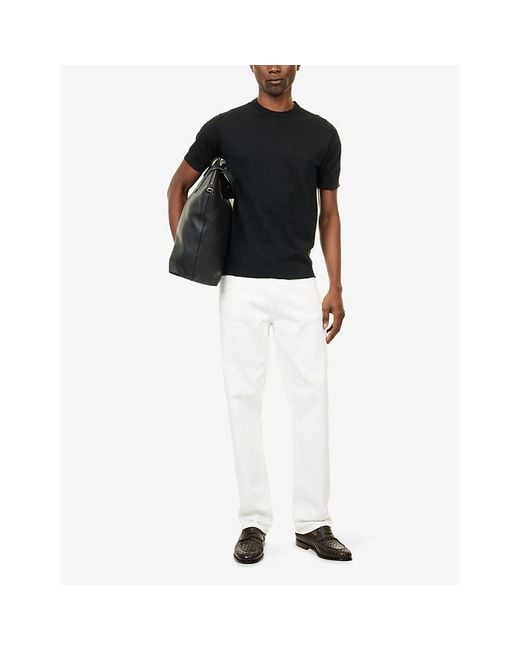 John Smedley Black Torin Short-Sleeve Cotton-Jersey T-Shirt for men