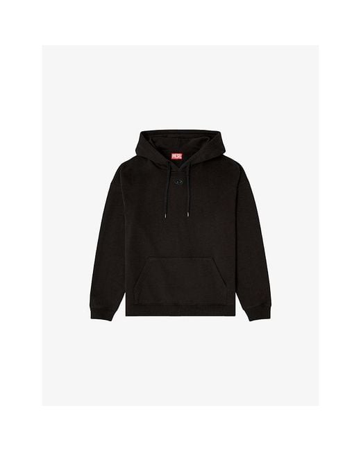DIESEL Black Boxt-Dco Loose-Fit Cotton-Jersey Hoodie for men
