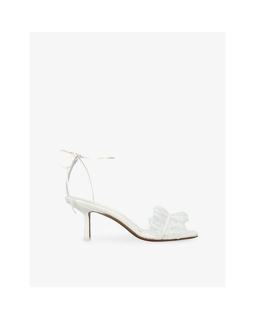 Neous White Belel Lace Heeled Sandals