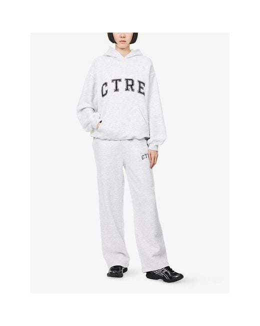 The Couture Club White Ctre Straight-Leg Cotton-Blend Jogging Bottoms