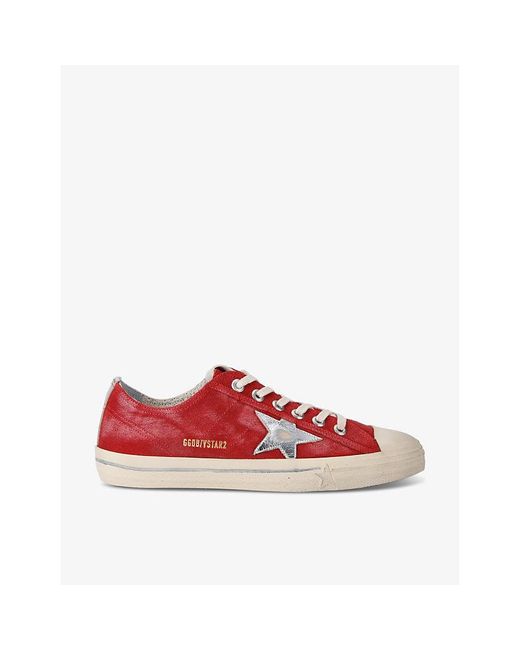 Golden Goose Deluxe Brand Red V-Star 2 Leather Low-Top Trainers for men