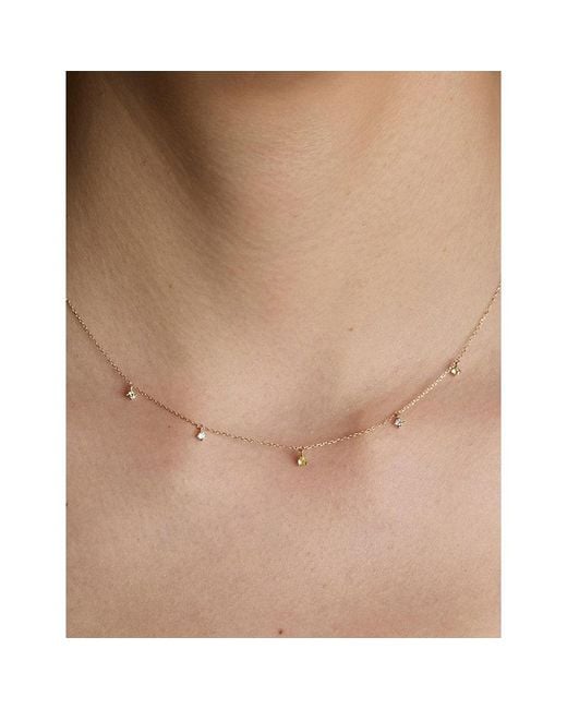 Astrid & Miyu Metallic Charm 14Ct-- Lab-Grown Diamond And Sapphire Necklace