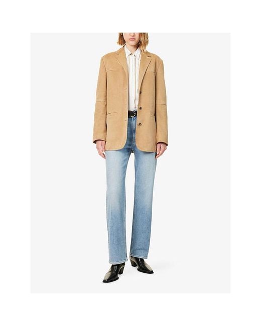PAIGE Blue Stevie High-Rise Cotton Denim Jeans