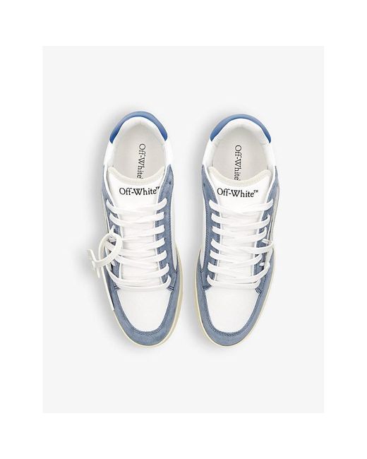 Off-White c/o Virgil Abloh Blue 5.0 Panelled Leather And Woven Low-top Low-top Trainers for men