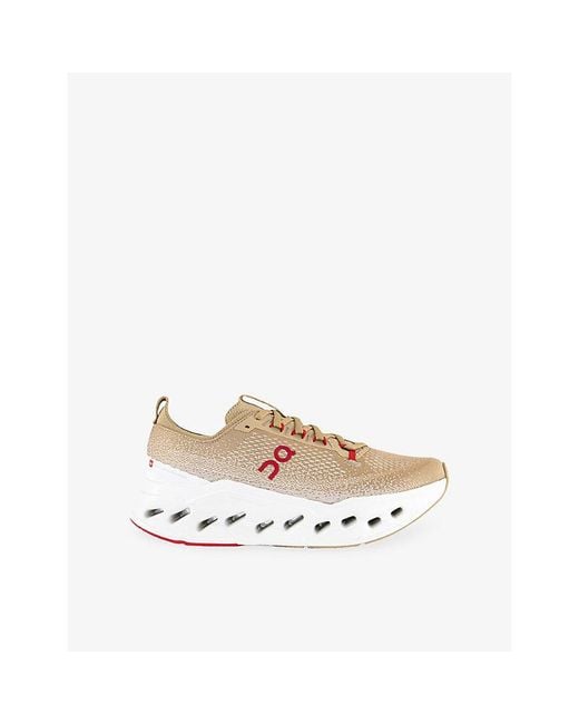 On Shoes White Cloudsurfer Max Woven Trainers